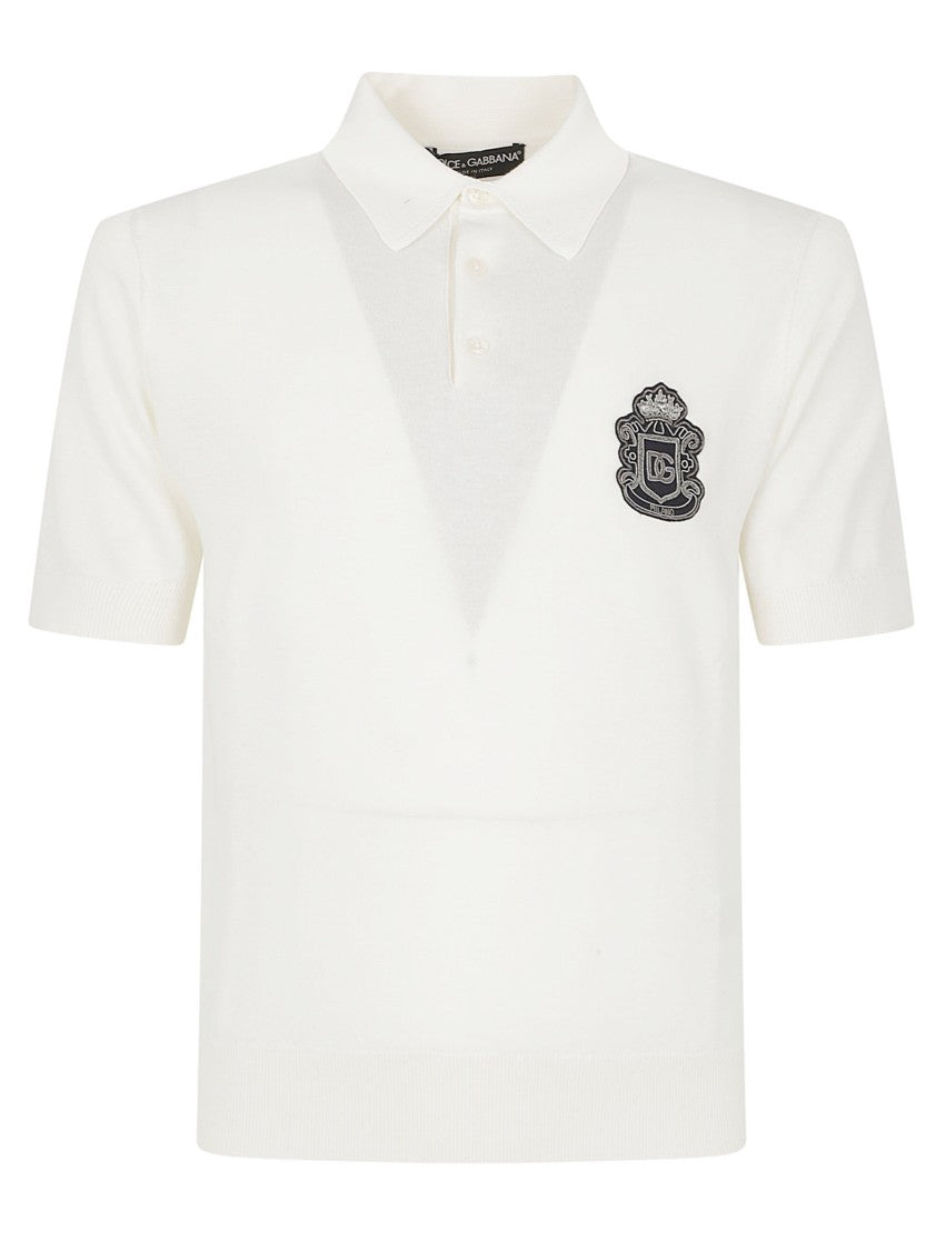 Dolce & Gabbana Short-Sleeved Polo Shirt With Ribbed Details