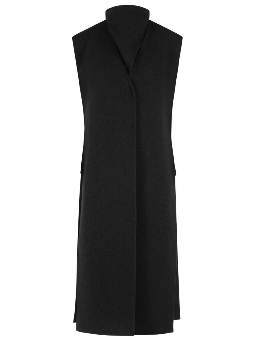 Sportmax 'Nigelle' Sleeveless Black Wool And Cashmere Coat