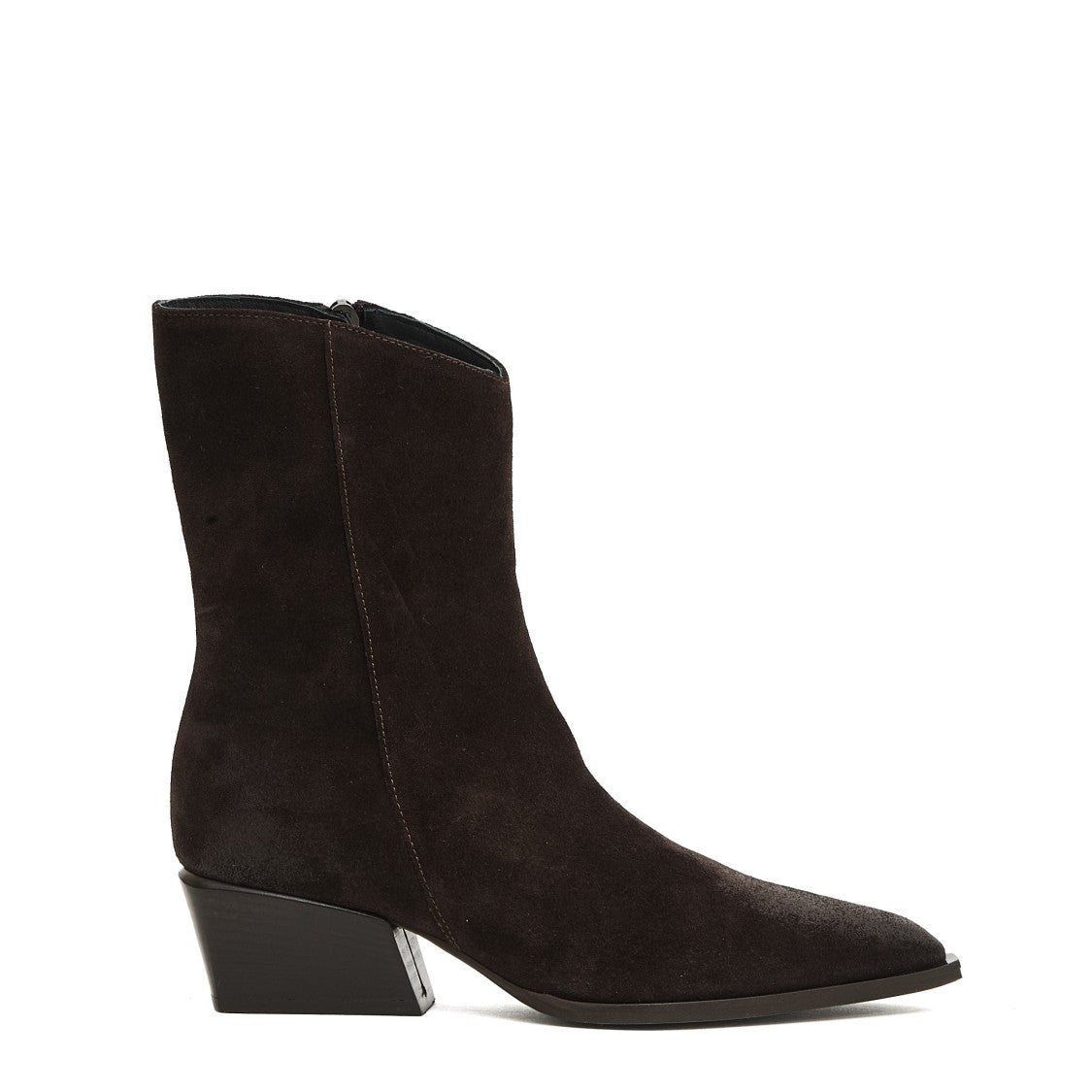 Poeve Brown Suede Texan Boot With Zipper