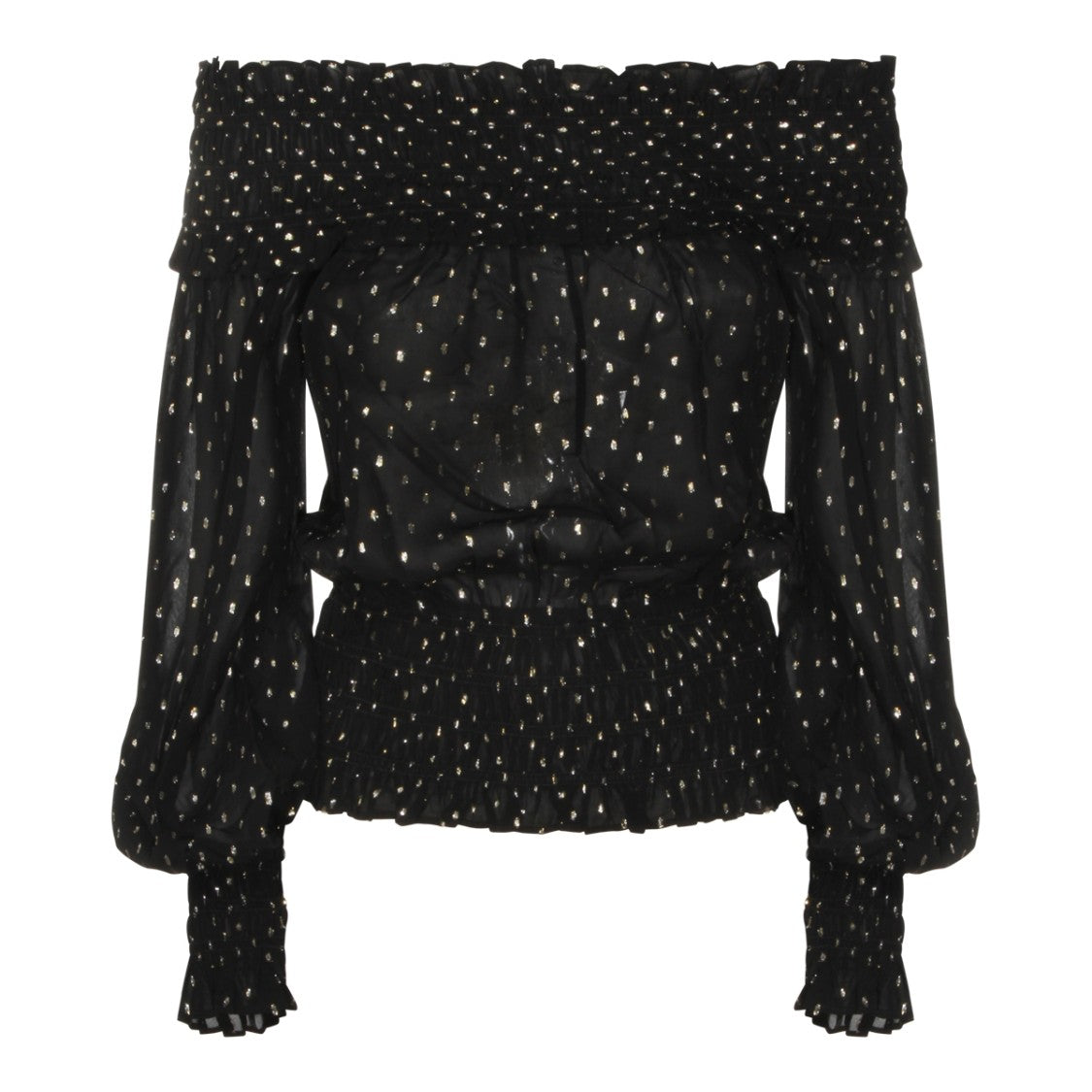 Self-Portrait Black Viscose Top