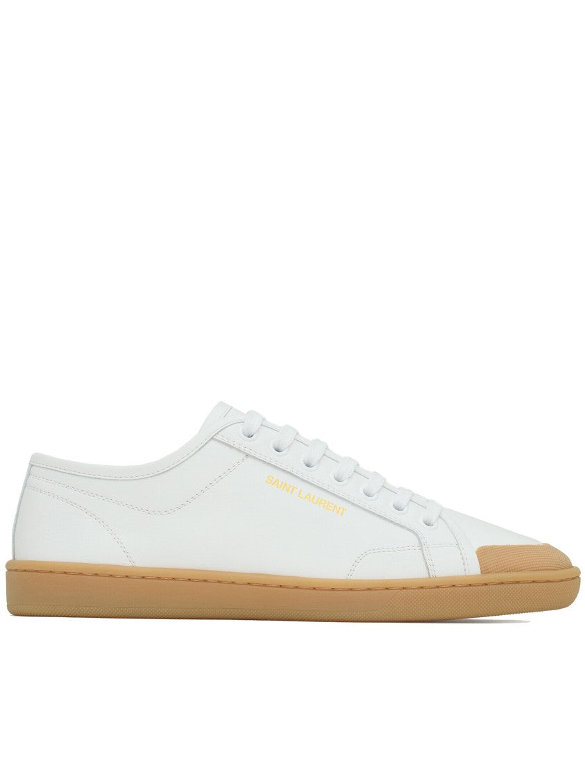 Saint Laurent White Gym Low-Top Leather Sneakers
