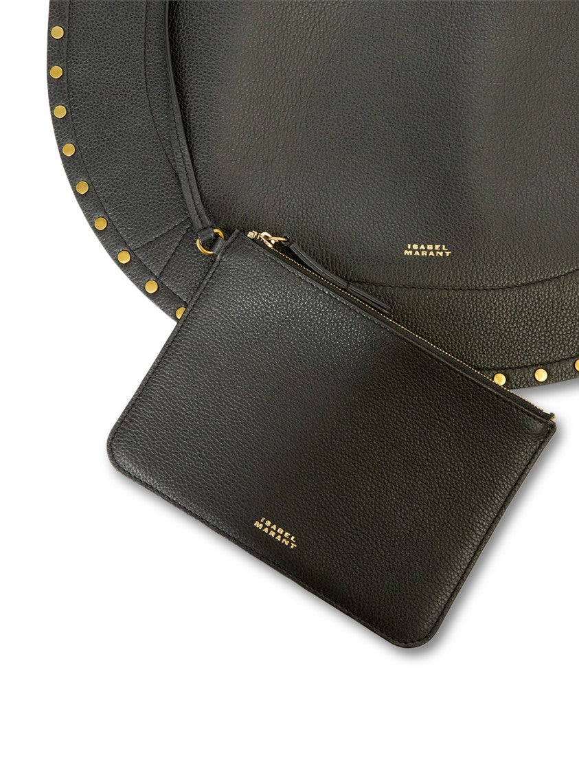 Isabel Marant Soft-Gz Crescent Studded Leather Hobo Bag