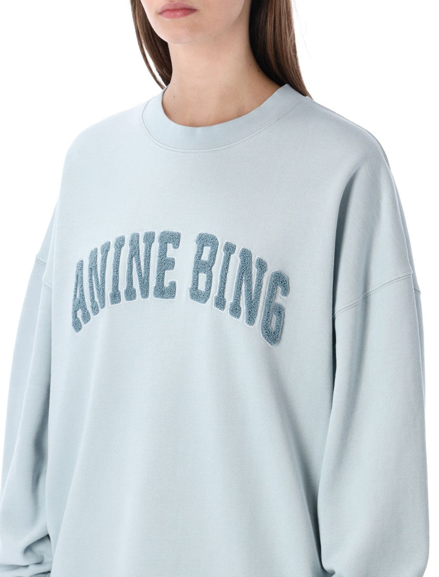 Anine Bing Miles Light Blue Cotton Sweatshirt