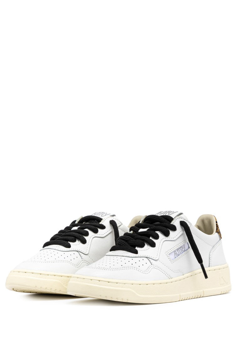 Autry White Medalist Animal-Print Sneakers