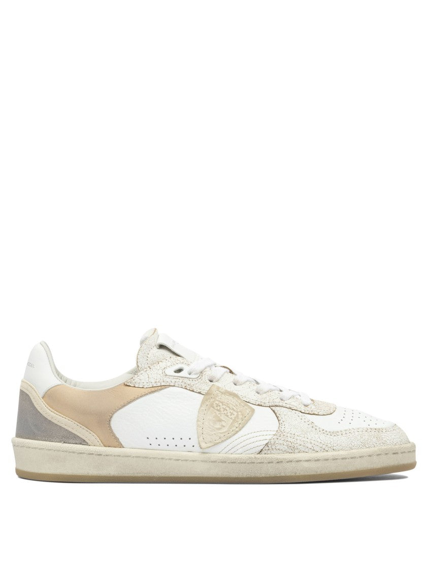 Philippe Model Paris Low-Top Sneakers With Textured Leather Panels