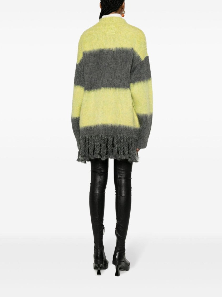 Etro Striped Fringed Alpaca Wool-Blend Cardigan