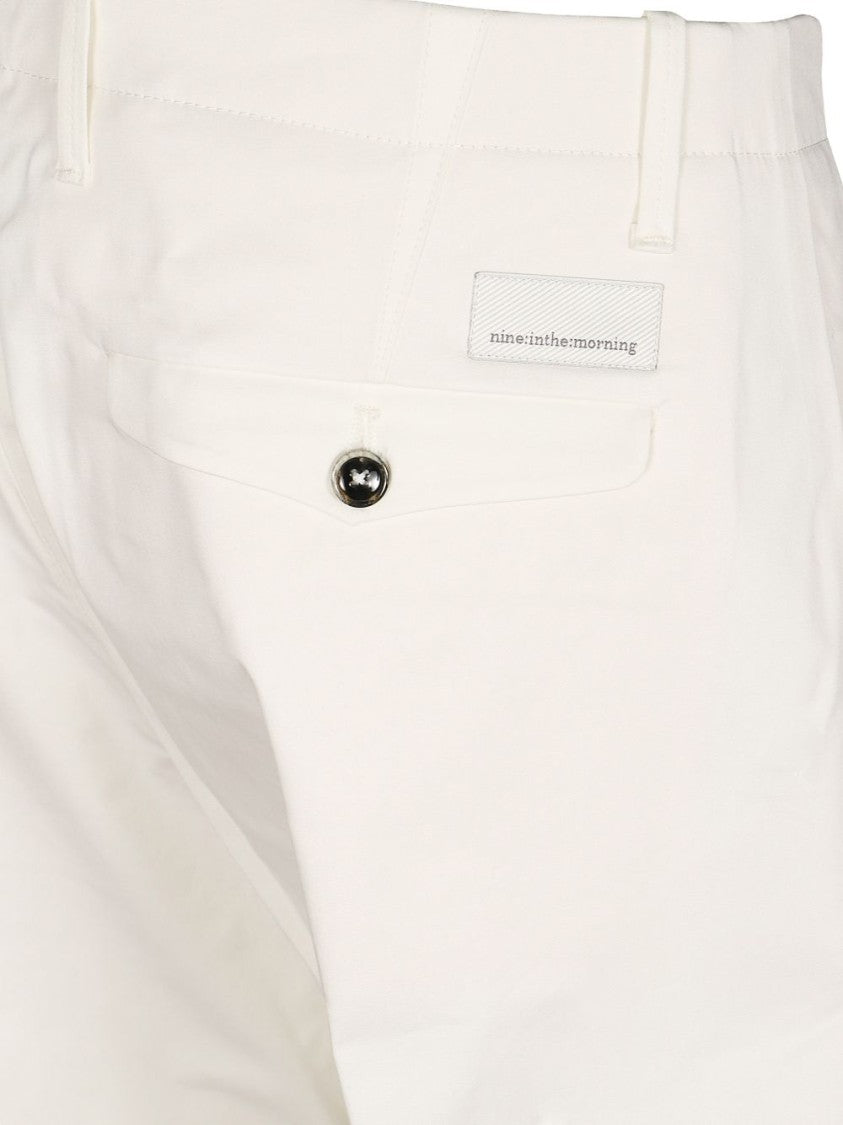 Nine In The Morning White Fold 2 Tailored Chino Pants