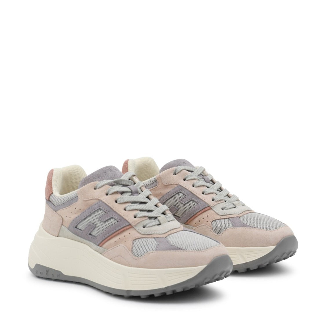 Hogan Suede And Mesh Sneakers With Iconic Logo