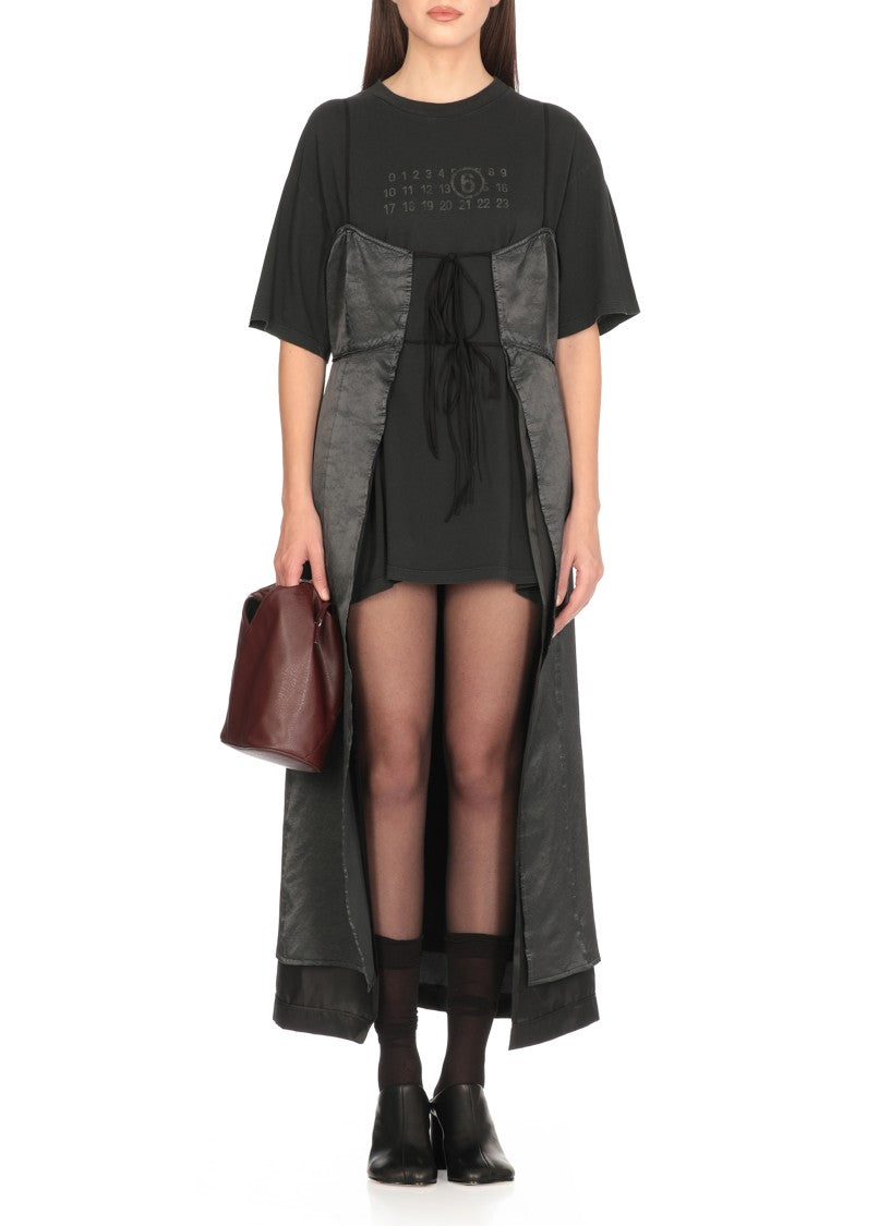 Mm6 By Maison Margiela Flared Hem Cotton Dress