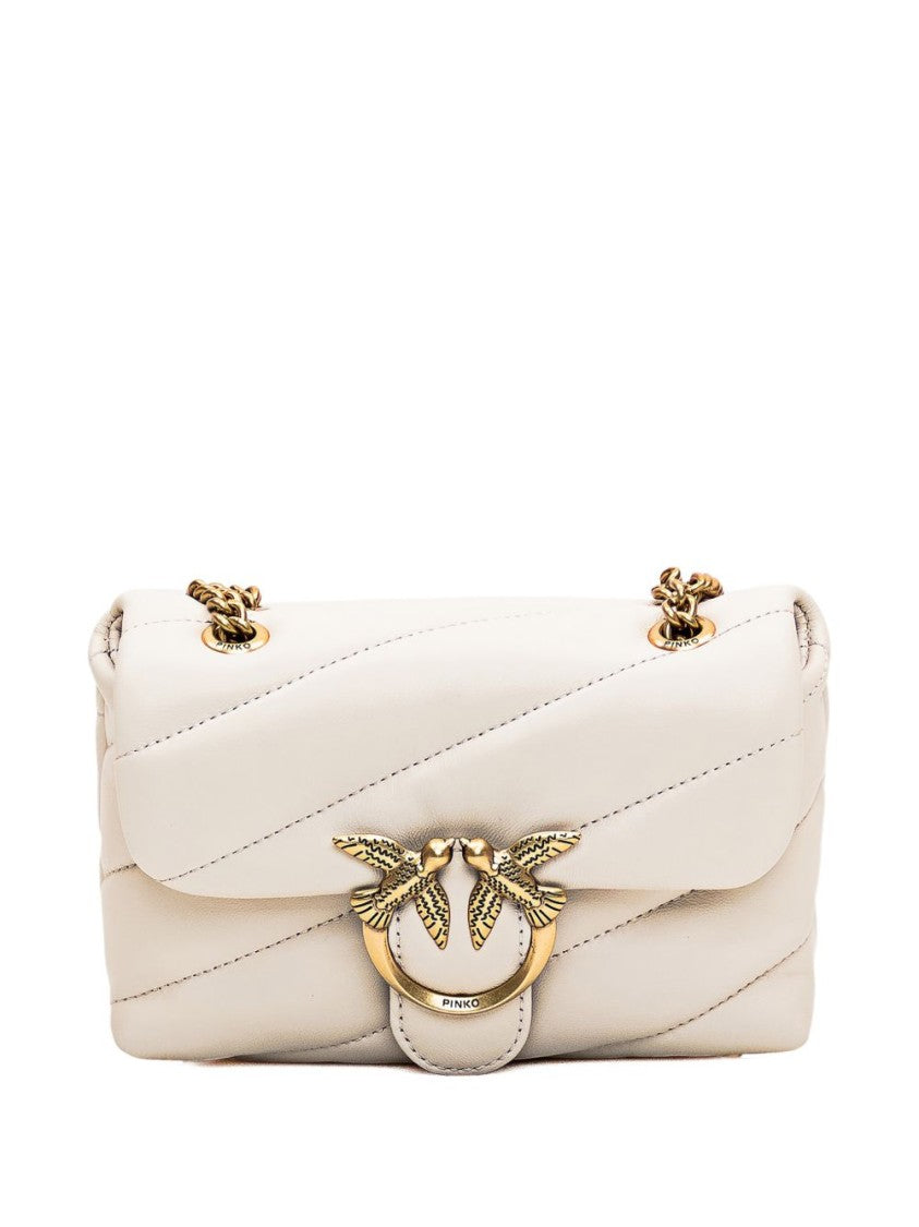 Pinko Black Rectangular Quilted Bird Clasp Bag