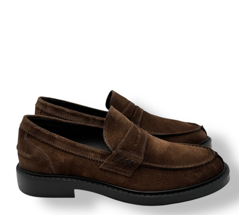 Antica Cuoieria Suede Moccasin With Vamp Design