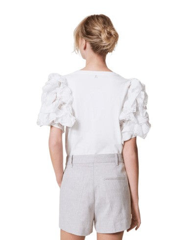 Twinset Actitude Textured Angora Bermuda Shorts With Pleats