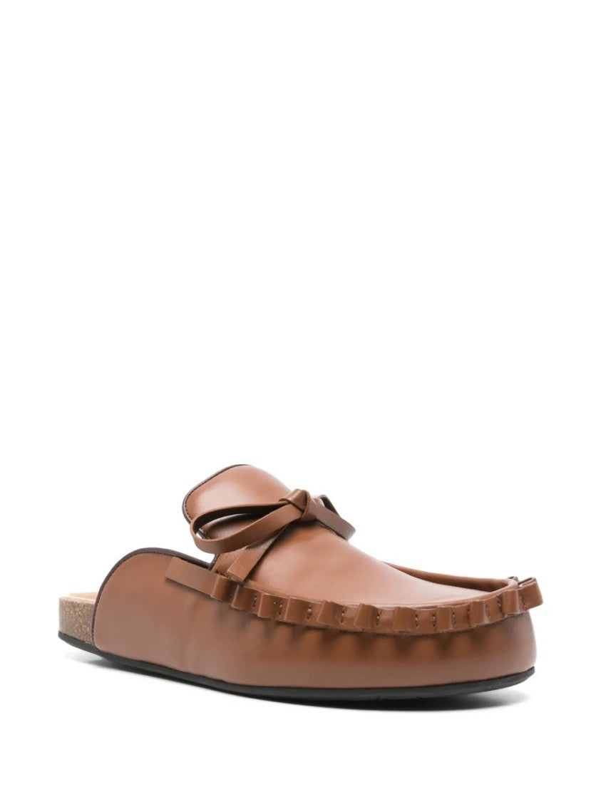 J. W. Anderson Chocolate Brown Bow-Detail Slippers