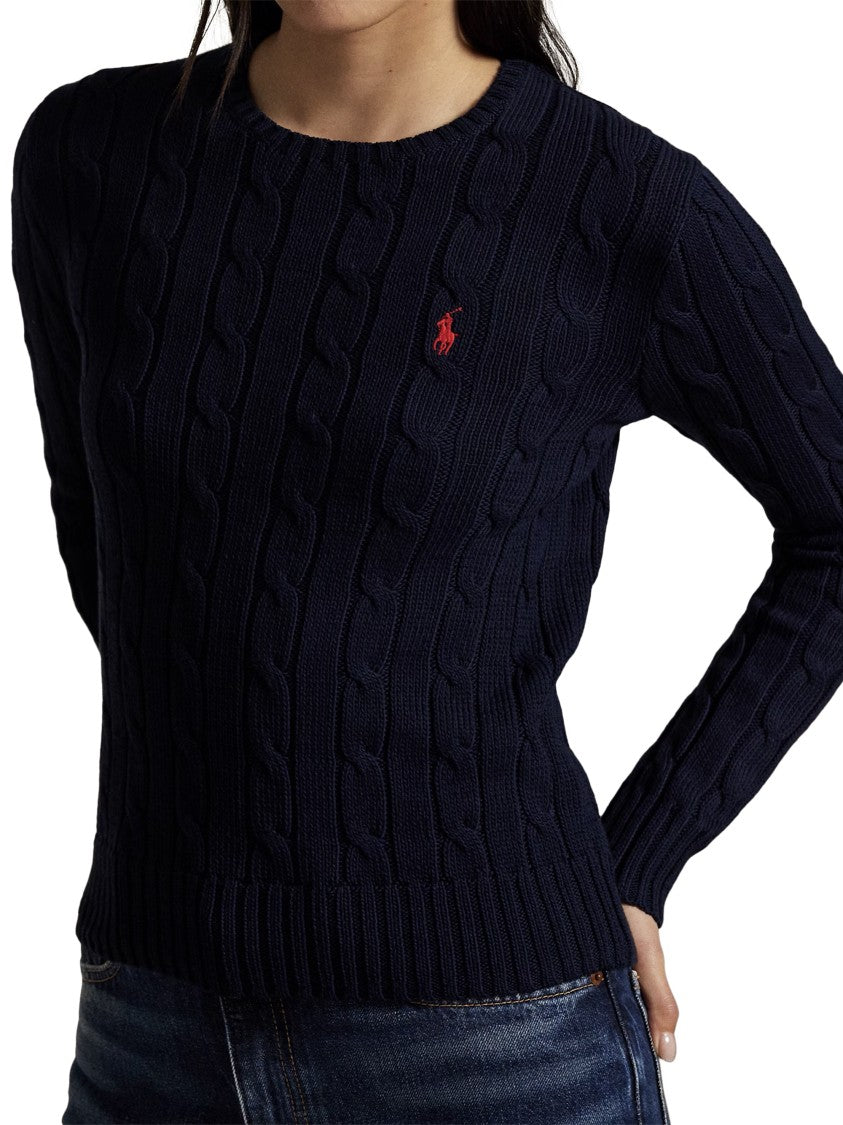 Polo Ralph Lauren Cable Knit Sweater With Embroidered Logo