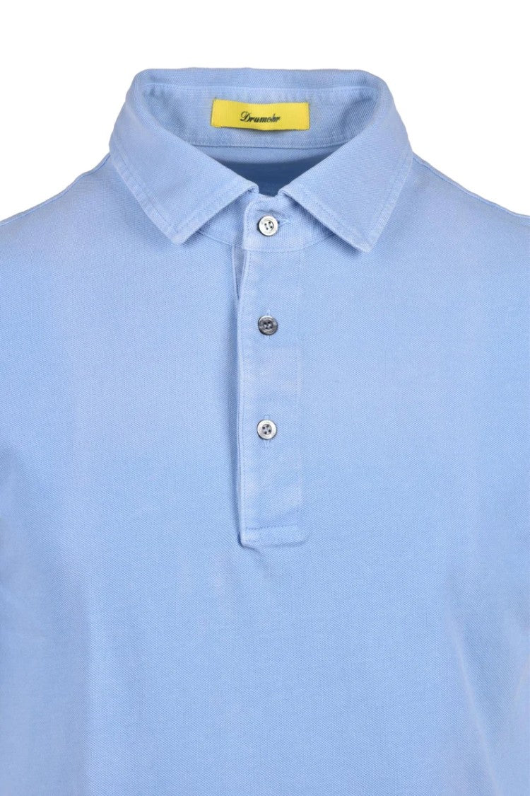 Drumohr Light Blue Cotton Polo Shirt