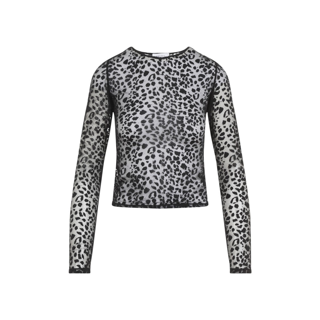 Alexander Mcqueen Leopard Print Long-Sleeved Top With Sheer Fabric And Detailing