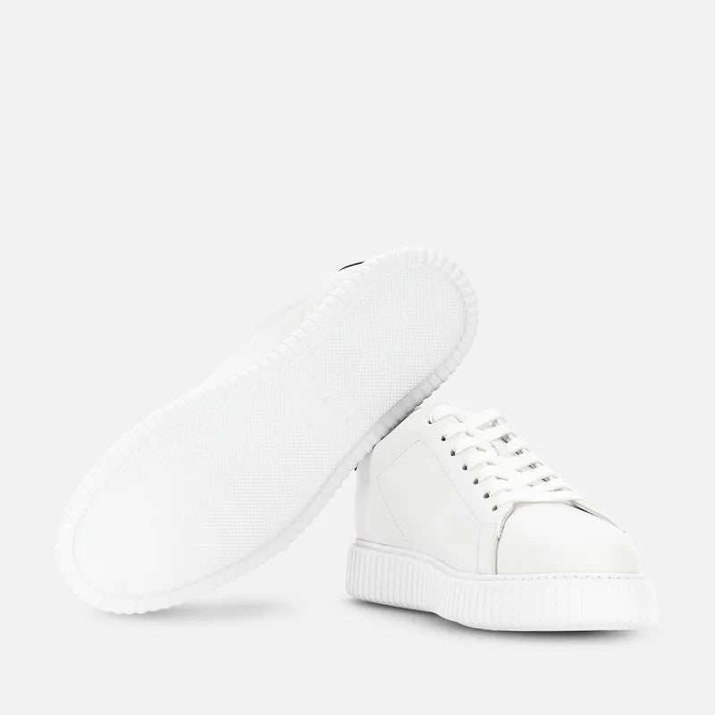 Hogan White Perforated Leather Textured Sole Sneakers