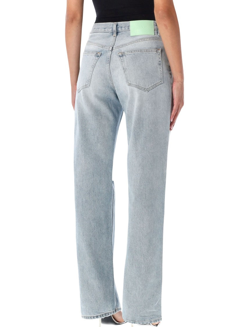 Haikure Straight-Leg Denim Jeans With Distressed Details And Mid-Rise Waist