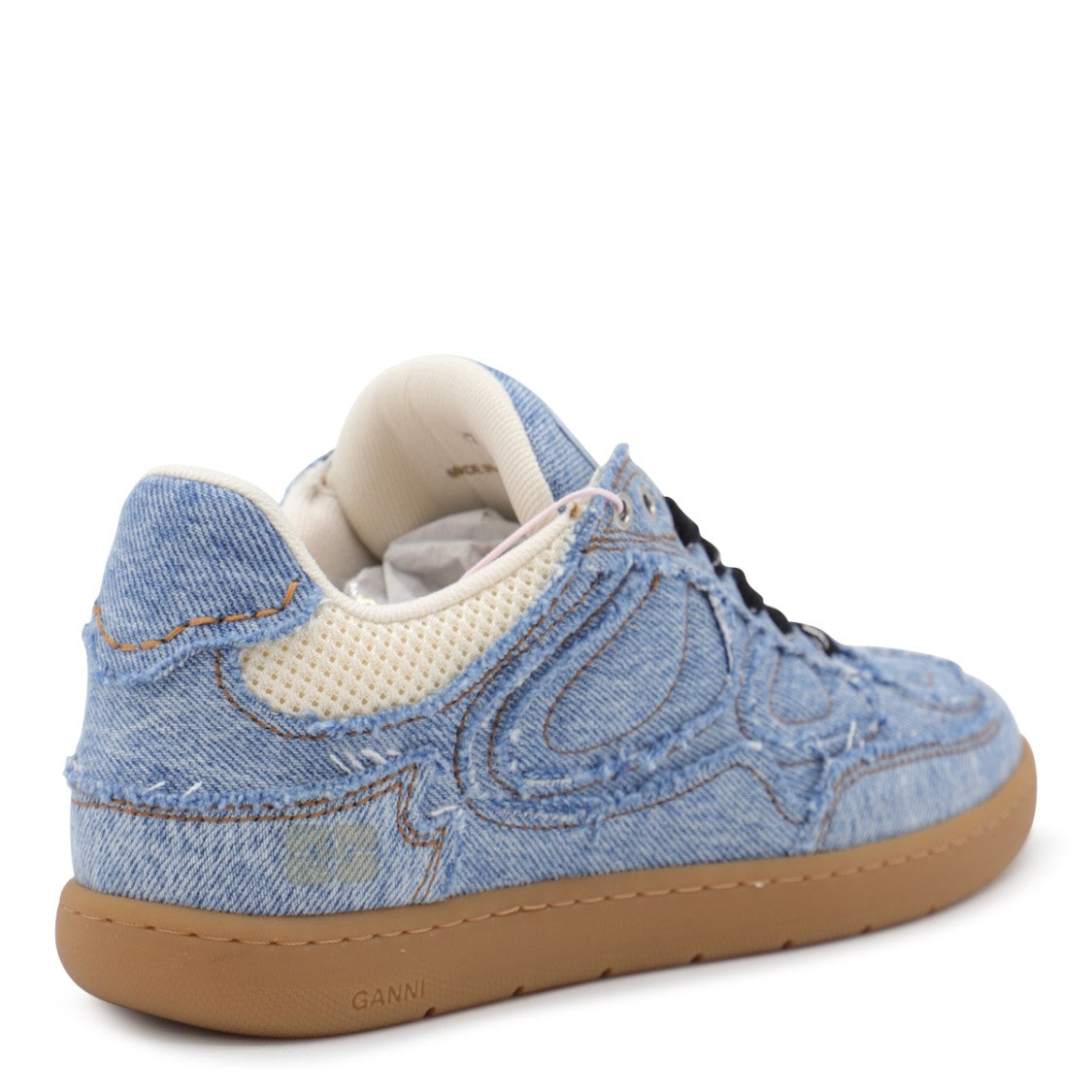 Ganni Light Blue Cotton Sneakers