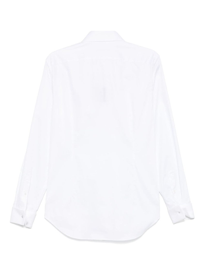 Corneliani Refined White Cotton Shirt With Pointed Collar