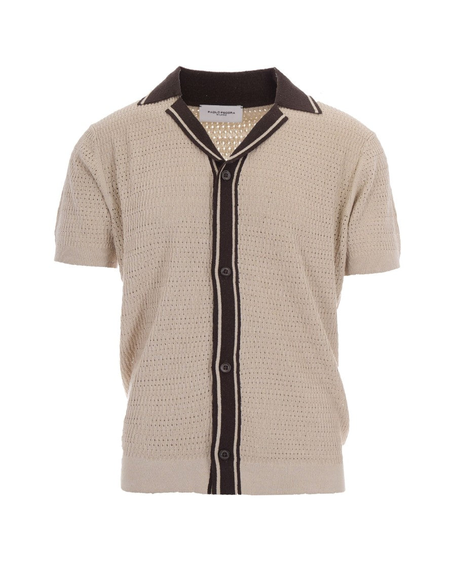 Paolo Pecora Textured Short-Sleeve Knit Shirt