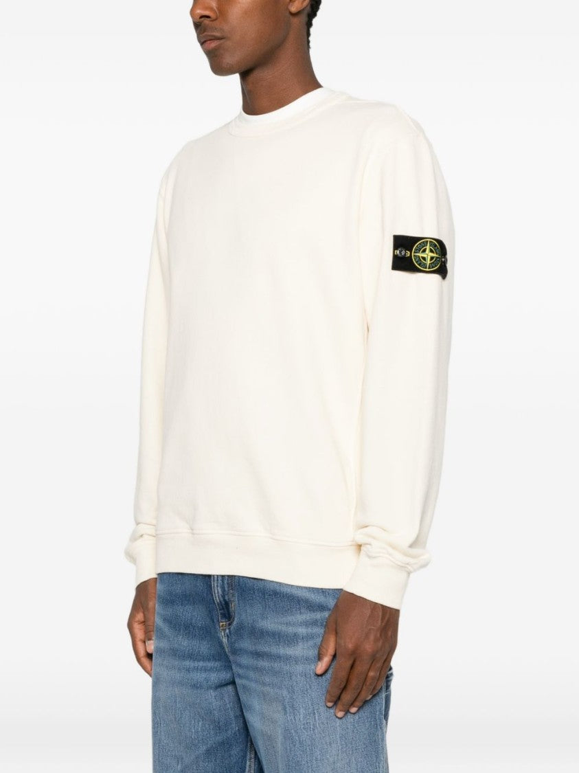 Stone Island Minimalist White Compass Logo Patch Sweater