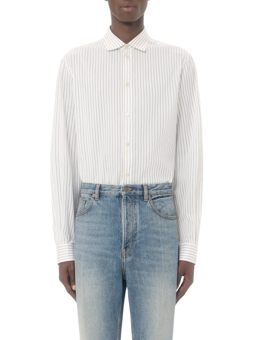 Valentino Striped Cotton-Silk Shirt
