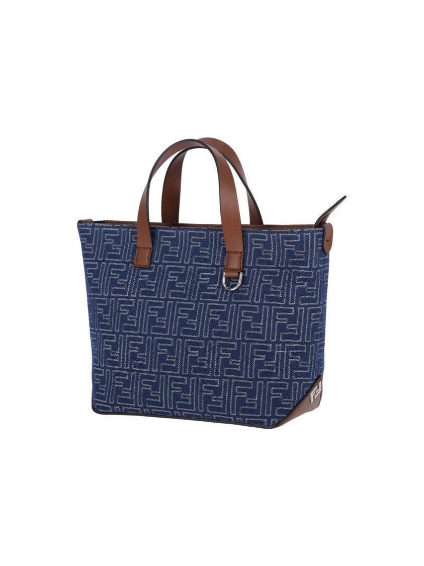 Fendi "Ff" Small Bora Tote Bag Blue