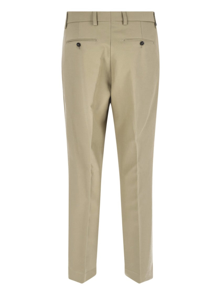 Be Able Beige Tailored Cotton Straight-Leg Pants
