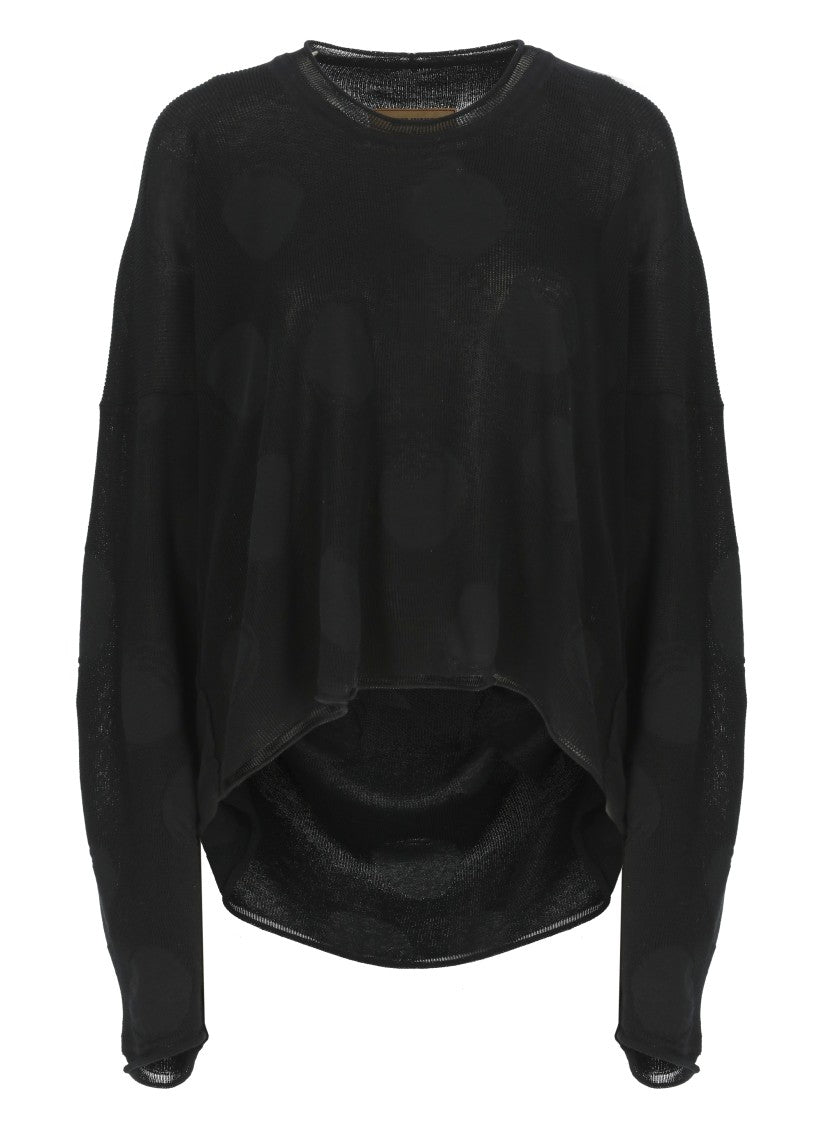 Uma Wang Black Cotton And Silk Top
