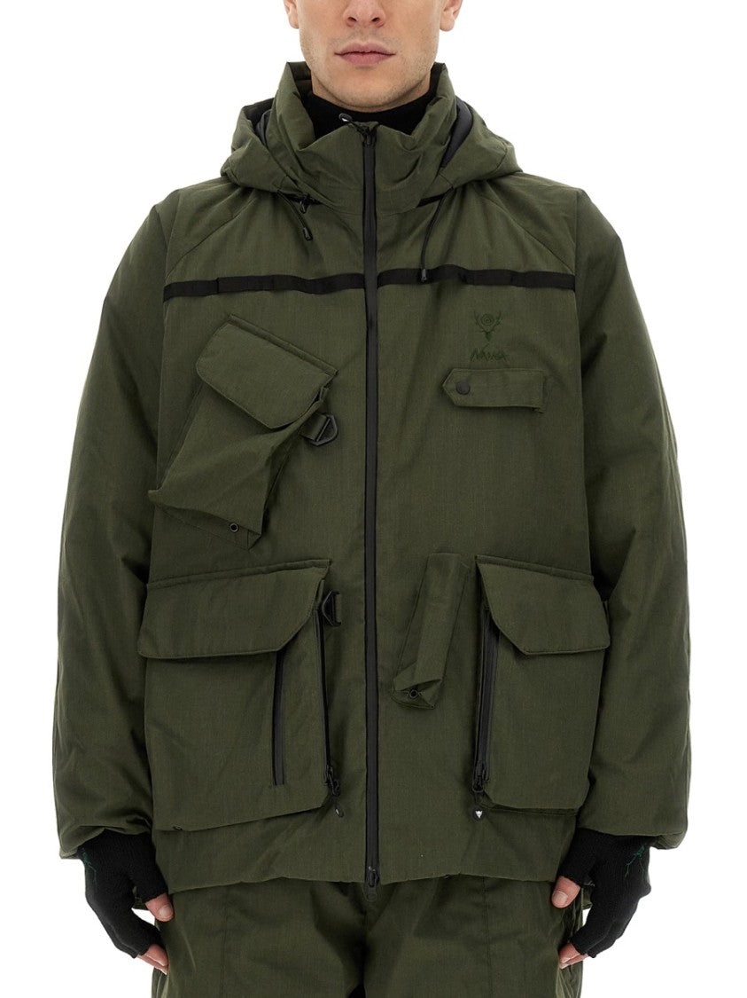 South2 West8 Functional Green Jacket With Utility Pockets