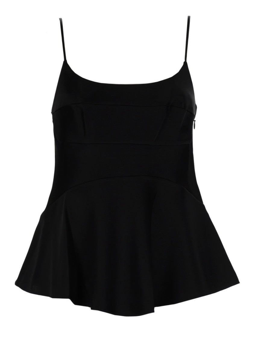 Theory Fitted Peplum Hem Triacetate Tank Top
