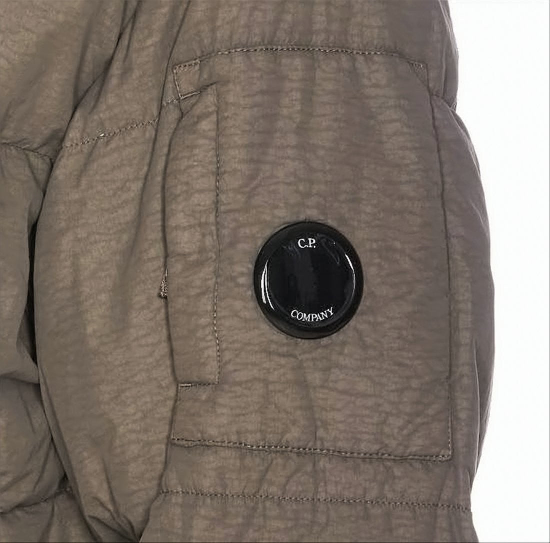 C.P. Company Quilted Padded Jacket With Stand Collar And Logo Patch
