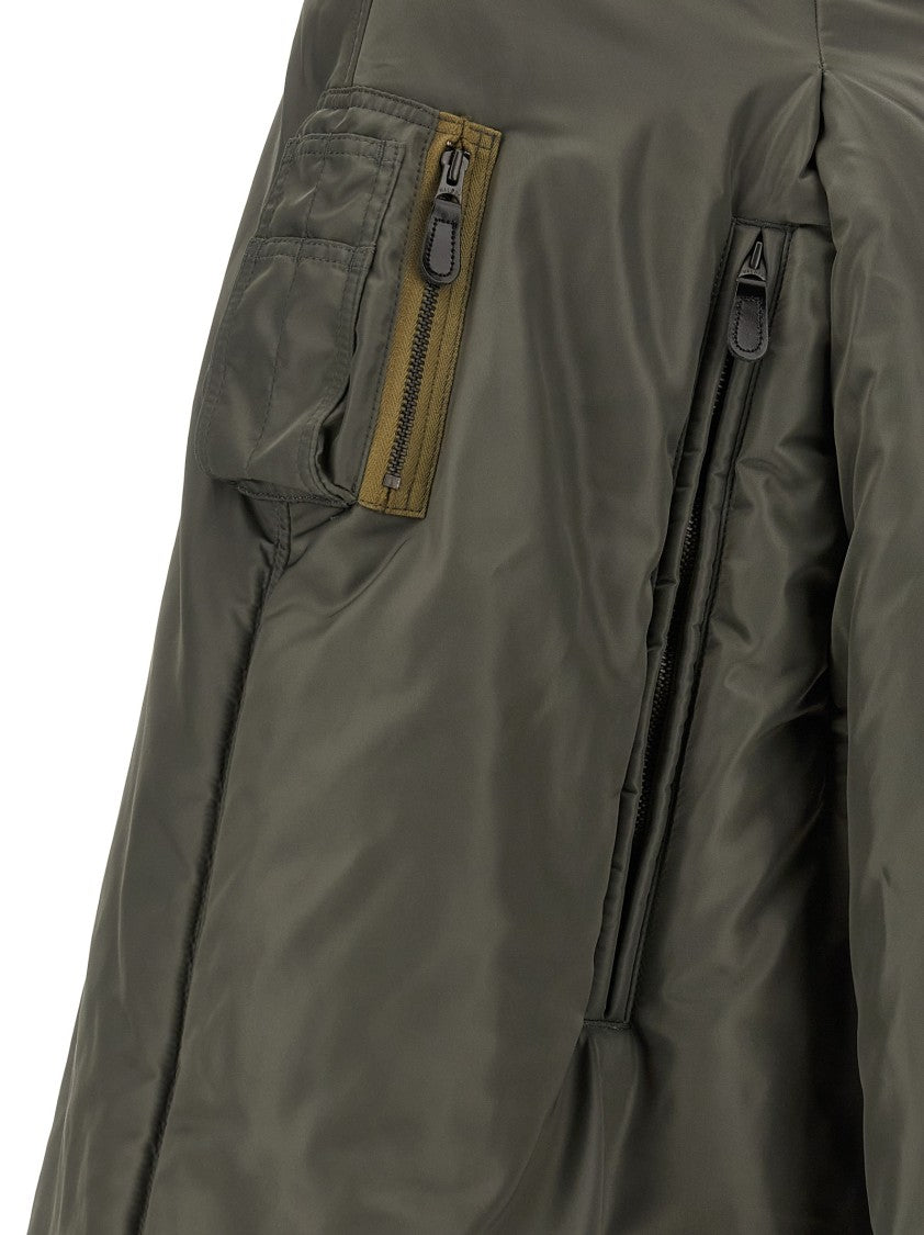 Junya Watanabe Padded Nylon Bomber-Inspired Cape With Wool Knit Details