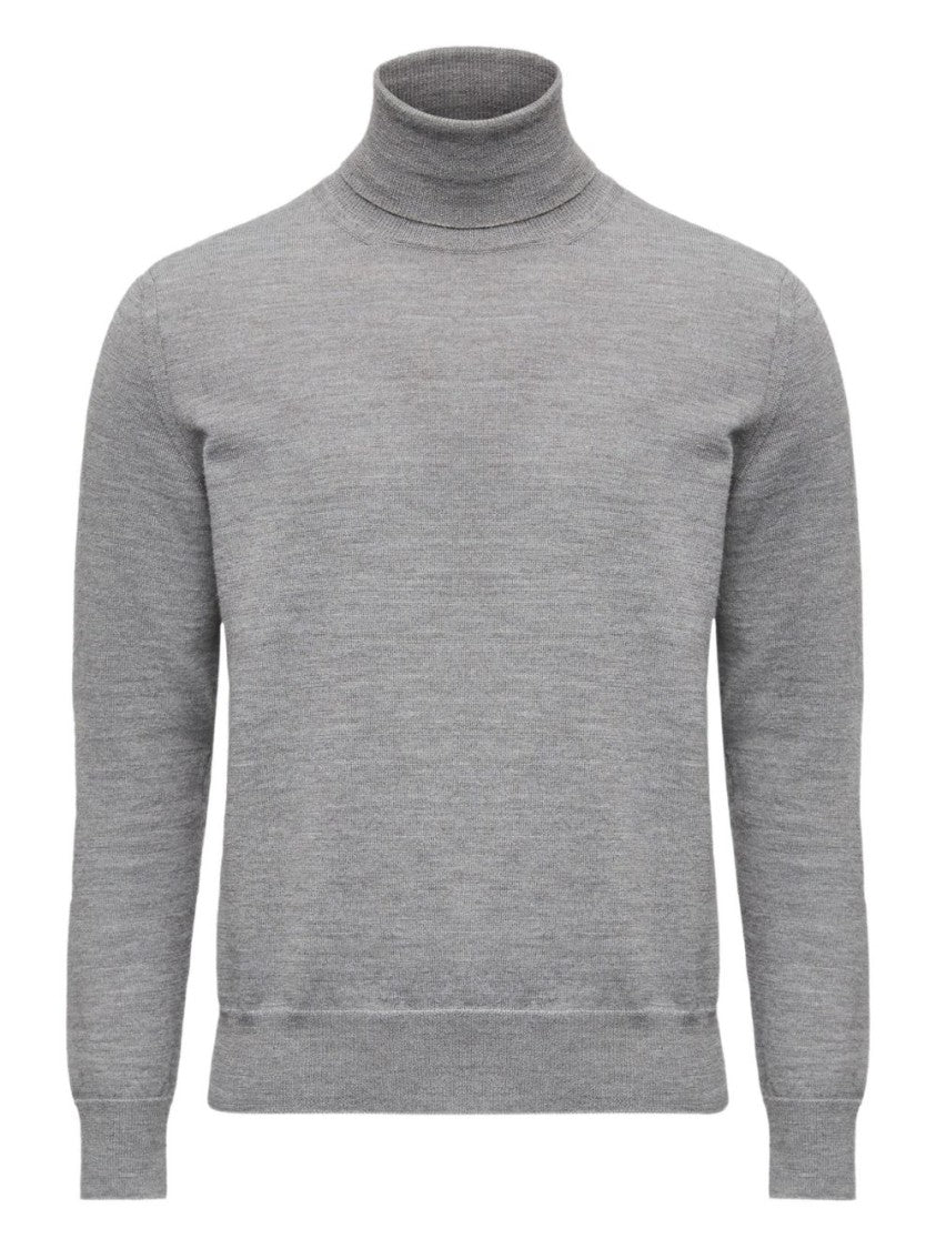 Mm6 By Maison Margiela Grey Turtleneck Sweater With Distinctive Elbow Patches