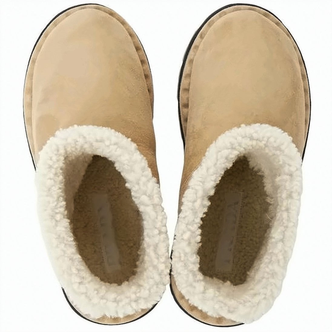 Prada Suede Ankle Boots With Plush Shearling Lining