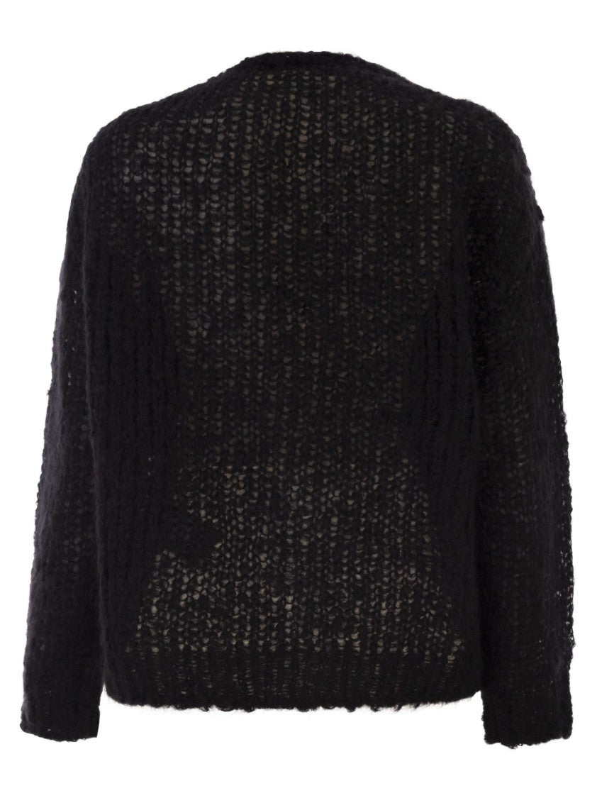 Max Mara Textured Mohair Blend Cardigan With V-Neck