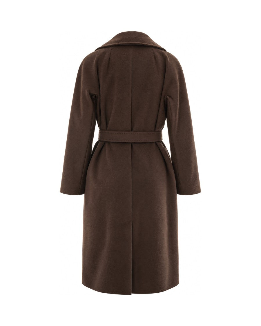 Max Mara Marrone Scuro Resina Double-Breasted Wool Coat