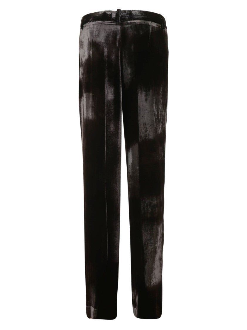 P.A.R.O.S.H. Silk Blend Velvet Trousers With Tailored Fit