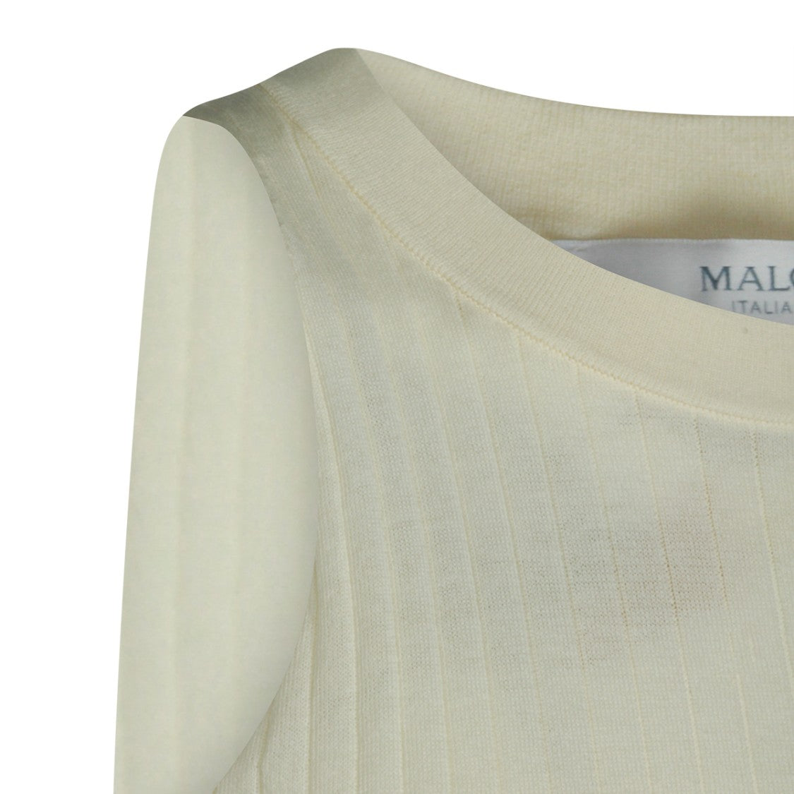 Malo White Cotton Crew Neckline Top