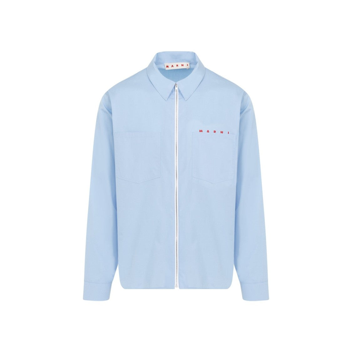 Marni Logo Zip Shirt – Light Blue