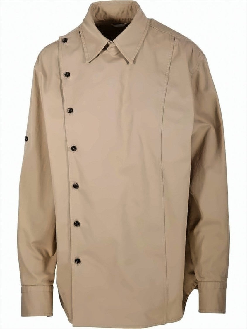 Bottega Veneta Asymmetrical Button-Designed Cotton Shirt
