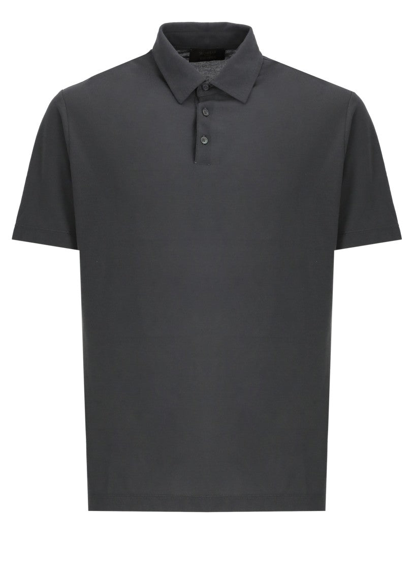 Zanone Grey Cotton Polo Shirt