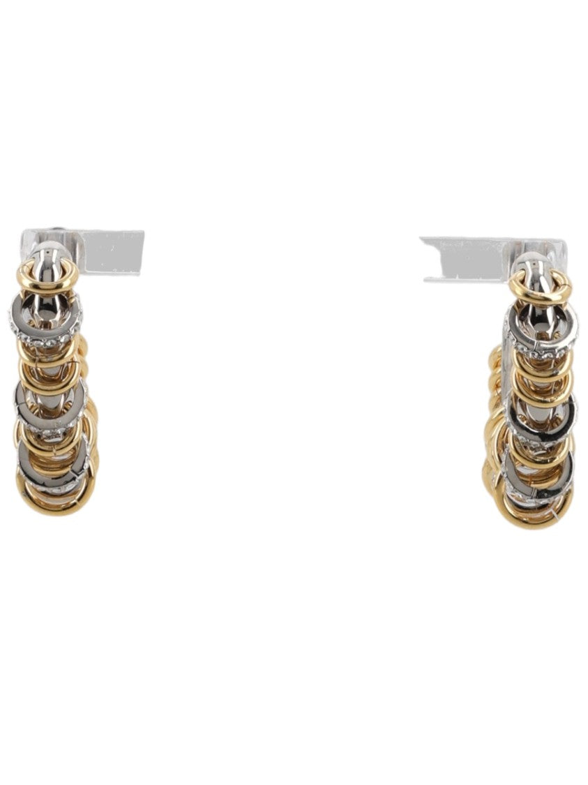 Rabanne Multicolour Stacked Metallic Ring Brass Earrings