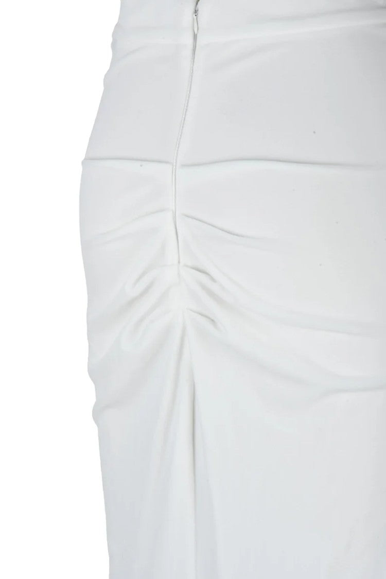 Elisabetta Franchi Long Velvet Skirt - White