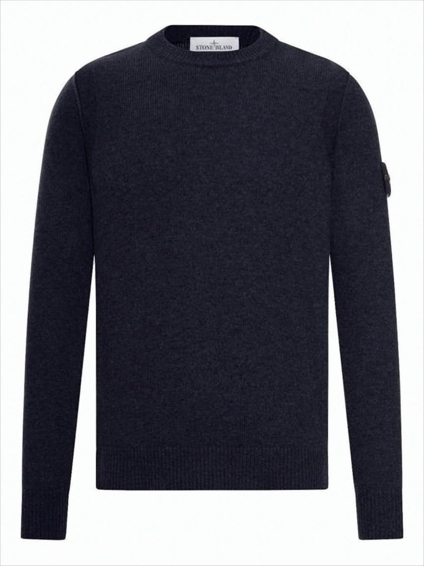 Stone Island Classic Crew Neck Sweater With Distinctive Patch Detail