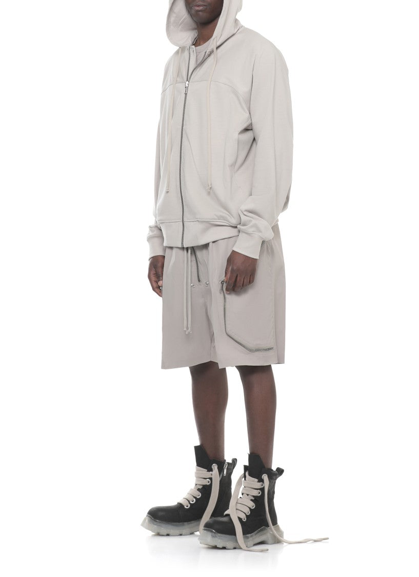 Rick Owens Beige Windbreaker Zip Hoodie