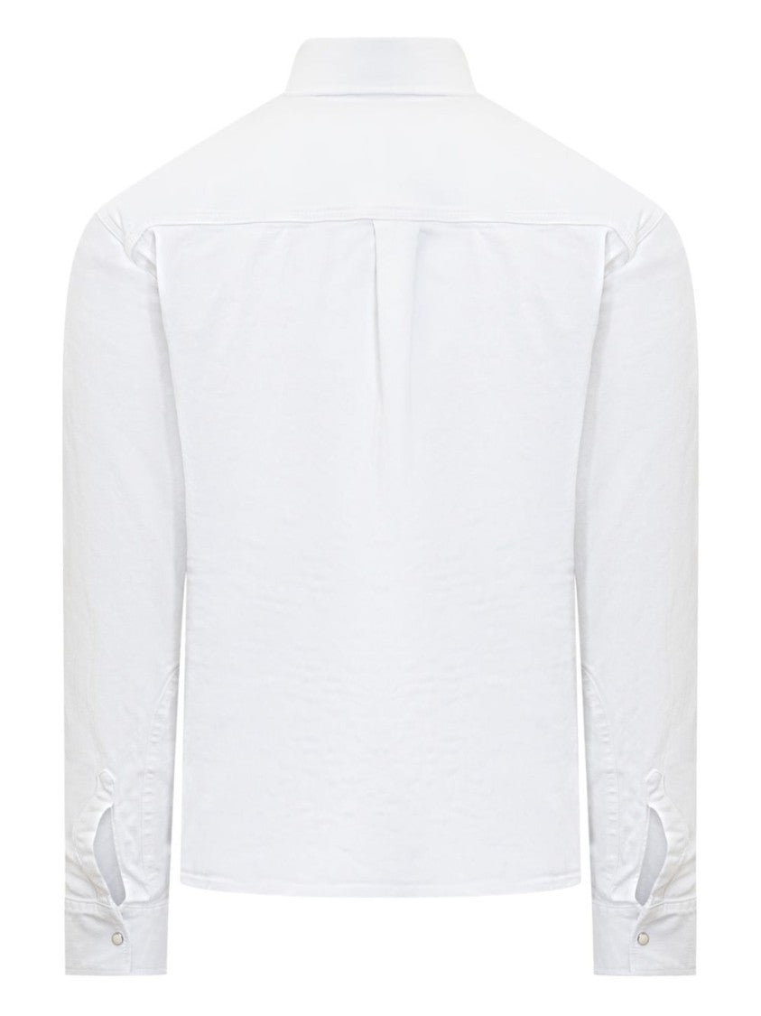 Dsquared2 White Carpenter Shirt With Press-Stud Fastening