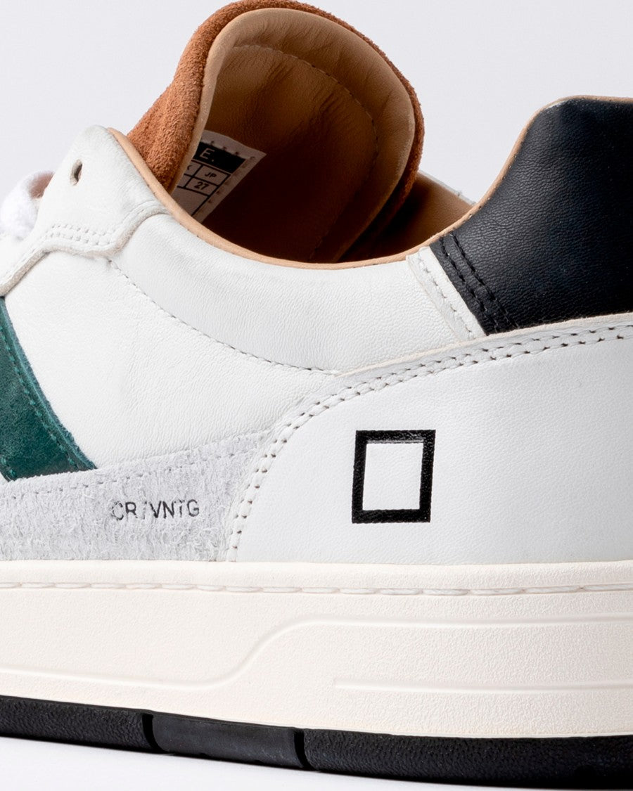 D.A.T.E Court 2.0 Vintage White-Leather Sneaker