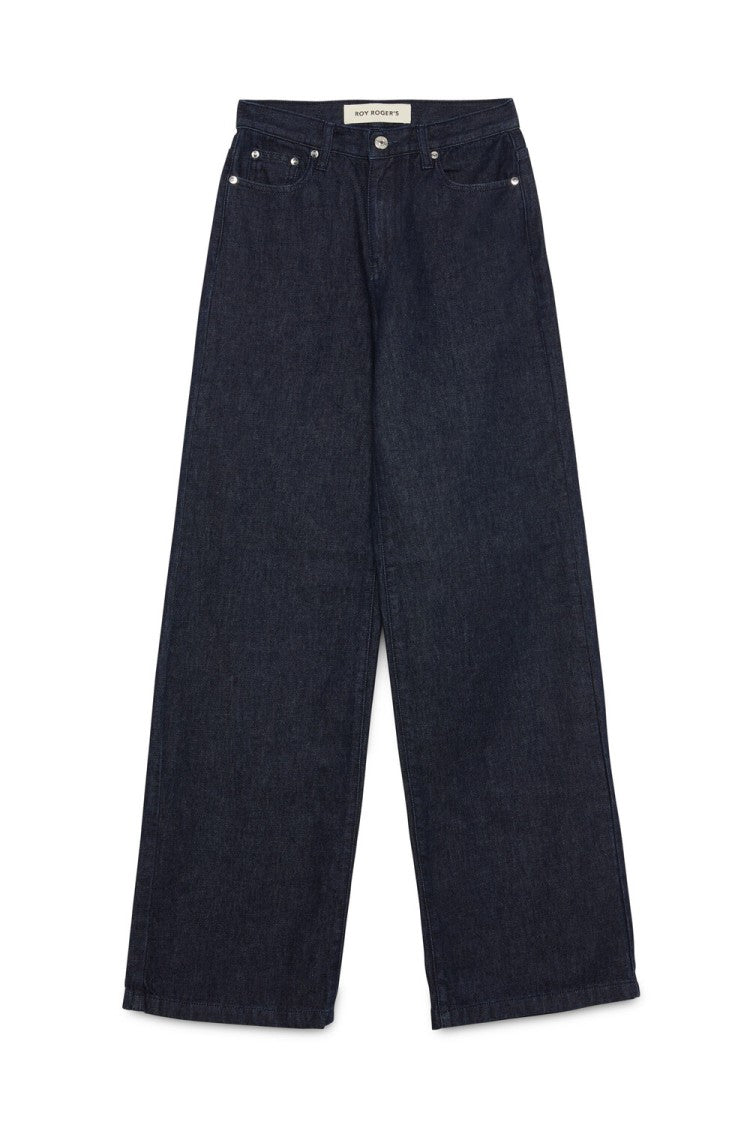 Roy Rogers Women's Dark Blue Wide Leg Denim Jeans